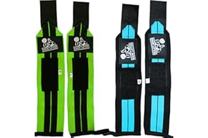 Nordic Lifting Handgelenkbandagen (2 Paare/4 Bandagen) 14" für Gewichtheben | Crossfit | Powerlifting - Für Frauen & Männer - Handkraft & Unterstützung beim Gewichtheben Grau & Gelb, 1 Jahr Garantie