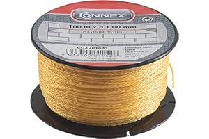 Connex COX781541 Mason's Lacing Cord, Yellow, 1 mm x 100 m
