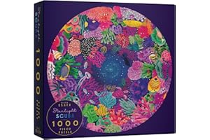 Puzzles Jigsaw pour Adultes Elena Essex 1000 pièces - Plongée sous Les étoiles | Puzzles | Puzzle Jigsaw | Puzzle de récif corallien océanique | Puzzles Ronds Diamètre 68cm