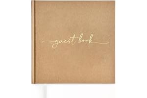 Plantvibes Libro degli Ospiti di Matrimonio Premium Nuovo Stile - 72 Pagine di Carta Premium, Carta Spessa, Non Pressa, Stile Vintage, con Titolo Dorato - Ideale per Matrimoni, Anniversari, Compleanni