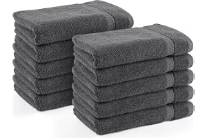 Utopia Towels Gästhanddukar, 30 x 50 cm, grå, 10-pack | med hängögla, 100 % bomull, handdukar, mjukt och absorberande gästhandduksset, snabbtorkande tvättlappar