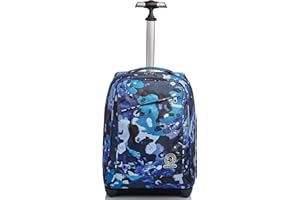 Trolley Invicta, Camo Shade, Blu, 2 in 1 con Spallacci per uso Zaino