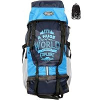 POLESTAR XPLORE 55 Ltrs Rucksack Hiking Backpack with Rain Cover (Blue)