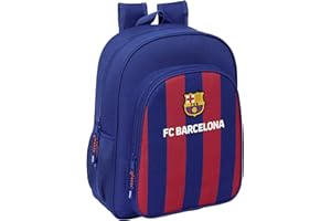 Safta F.C. BARCELONA - Mochila Escolar Niño, Mochila Infantil, Adaptable a Carro, Ideal para Niños en Edad Escolar, Cómoda y Versátil, Calidad y Resistencia, 32x12x38 cm, Color Azul marino/granate