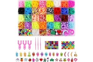 GENERIC VARIOX 3500+ Loom Bands 32 Colors Refill - Friendship Bracelet Making Kit - Gift- DIY Toys - X-mas- Rubber- Color Beads- for Kids Boys Girls Age 3 4 5 6 7