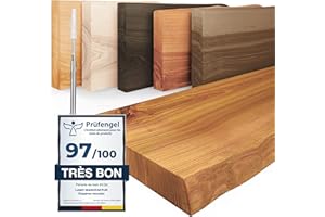 LAMO Manufaktur Étagère Murale en Bois Massif, Bord irrégulier, étagère Flottante Montage Invisible Rustique 160cm, LW-01-A-003-160W