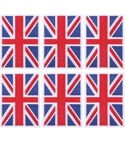 6 Toppe Ricamate Union Jack – Bandiera Britannica Termoadesive Per Vestiti E Giacche