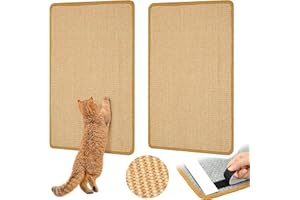 Graciadeco 2 Kratzmatte Katze Wand Sisal Teppich, 60 x 40cm Katzen Kratzbrett Natürlich Katzenkratzbretter, Katzenteppich Sisalmatte Kratzecke für Schützt Möbel, Sofas & Teppiche