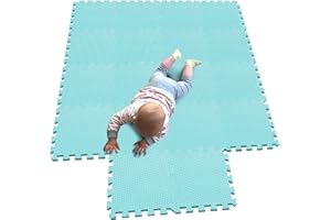 MQIAOHAM Esterilla Puzzle de Fitness-18 losas de EVA Espuma Alfombrilla Protectora Protección para el Suelo para máquinas de Deporte y gimnasios sobre el Piso Fácil de Limpiar Verde 108