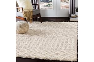 Livabliss Dubai Shaggy Rug - Modern Berber Rugs Living Room, Large 160x220 cm, Soft Shaggy Rugs for Bedroom - Neutral Boho Fluffy Rug, Easy Care Plush Thick Pile - Cream and Light Beige