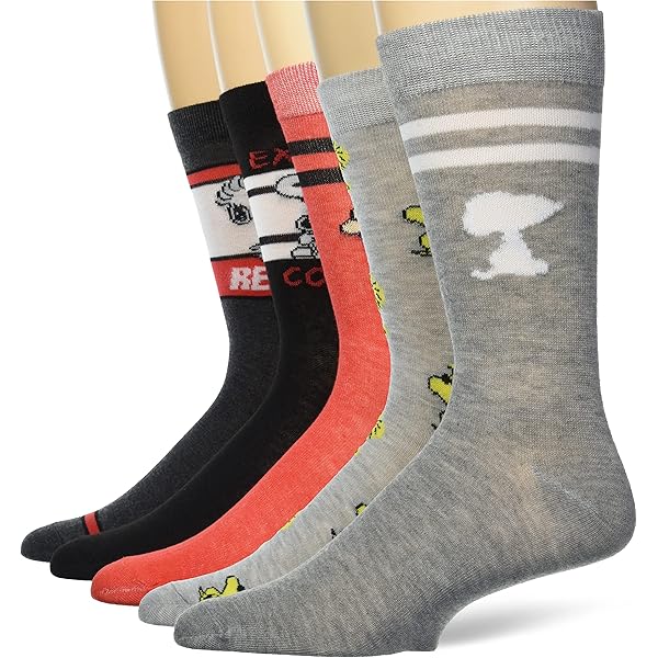Peanuts Crew Socken Herren Set - 3 Paar Snoopy Socken Größe 39-47 Geschenkbox