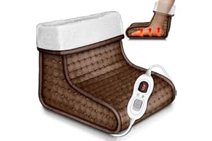 sinnlein Scaldapiedi | Riscaldamento Elettrico dei Piedi | 6 Livelli di Temperatura | Pantofole Riscaldante da Piedi | Spegnimento Automatico | Protezione da Surriscaldamento (Marrone)