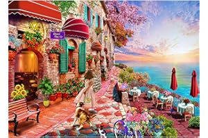 ZOMANON Jigsaw puzzles for adults 1000 Challenge difficult puzzle games （Sea of ​​flowers in the morning at the seaside）