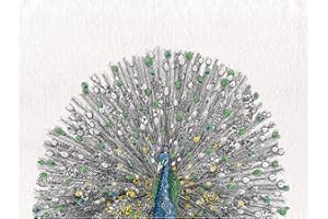 Maxwell & Williams Marini Ferlazzo Birds Strofinaccio da Cucina in Cotone Stampato con Pavone Reale, Colore Nero / Bianco, 50 x 70