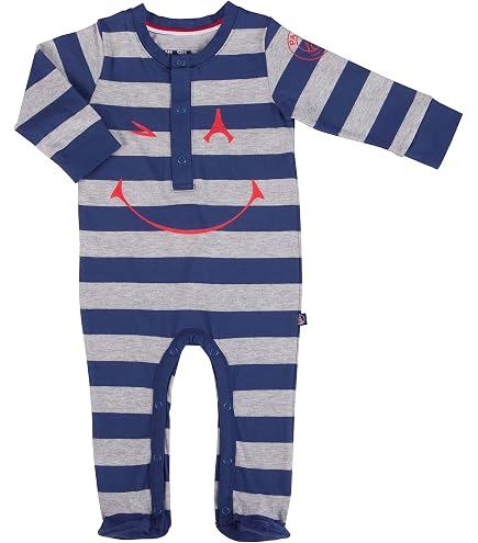 Pyjama Bébé Collection Officielle Grenouillère Bébé Fille PSG - Pyjama Officiel Paris Saint-Germain 100% Coton Pyjama Bébé Fille