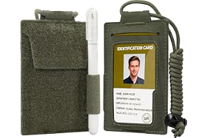 OneTigris RFID ID-korthållare med band av 500D nylon, transparent främre fönster, kardborreband-kortfack och integrerad pennö