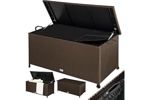 Casaria® Baule da Esterno XXL 117x53x60cm 270L Box con Ruote Impermeabile Resistente Cassettone Contenitore Cuscini Giocatoli Mobili Giardino Bauli