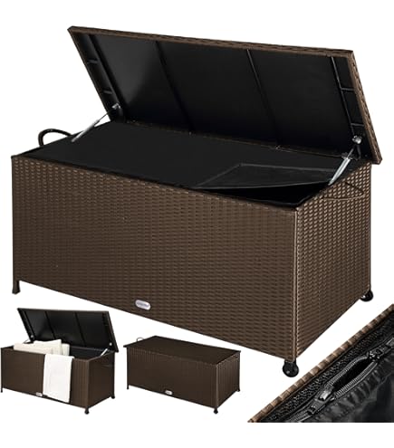 Baule Giardino CASARIA XXL 270L - Impermeabile, Con Ruote, Per Cuscini E Attrezzi, 122x56x62 Cm - Foto 6