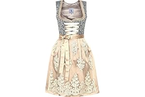 Alpenmärchen Midi Dirndl aus Exklusiver Kollektion inkl. Spitzenschürze Gr.32-54 - ALM556