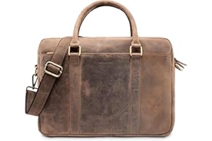 LEABAGS Borsa per documenti per uomo e donna | Custodia laptop in vera pelle 16 pollici | Borsa a tracolla con tracolla | Messenger | Borsa da lavoro