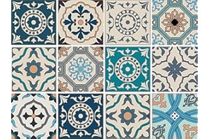 ‎CUADROS-LIFESTYLE Dekorative Stickerfliesen in 15x15 cm mit tollen Motiven und Ornamenten für Wände und Fliesen | 12 teiliges Set | seidenmatt