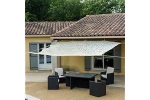 WERKA PRO WerkaPro 10795 żagiel przeciwsłoneczny ze szczelinami, 120 g/m², poliester, prostokątny, 3 x 4 m, beżowy, na balkon, taras i do ogrodu