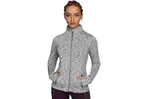 QUEENIEKE Women's Running Jacket Slim Fit and Cottony-Soft Handfeel Sports Tops with Full Zip Side Pocket