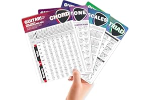 TIMITA Apprendre à Jouer de La Guitare pour Débutants. Cartes Accords de Guitare, Cartes Gammes de la Guitare, Cartes Cercle des Quintes, Cartes Théorie de la Musique, Cours de Guitare Acoustique Electrique