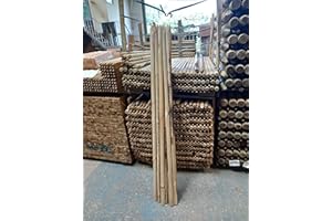 F&G Supplies 10 X 1.8m (6ft) tall x 40mm diam. round pressure treated wooden fence posts plant stakes with a pointed end