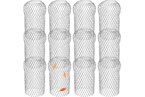 Lyellfe 12 Stück Dachrinnenschutz-Filtersieb, 10.2 cm Aluminium-Dachrinnen-Fallrohrschutz, erweiterbares Dachrinnen-Sieb, Fallrohrschutz, Schmutz, passend für 4.3 cm B – 10.2 cm B Löcher