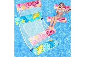 QYCHHJ 130cm Inflatable Pool Floats Hammock 2 PCS 4-in-1 Multi-Purpose Float Bed Raft Recliner Beach Hot Tub Mat (Saddle, Chair, Hammock, Drifter) Swimming Chair, Pool Inflatable for Adults and Teens