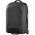 Gomatic Navigator Lightweight Carry On Travel Size Cabin Suitcase - 55x40x20cm / 37L with 8L Expansion for Check-in Hand Luggage - Black Semi Hard Shell Case, Laptop Compartment, 2 Wheels