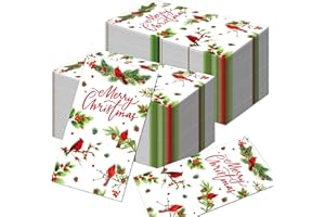 BGNXHYB 40 Stück Weihnachten Servietten, Weihnachten Papierservietten, Merry Christmas Servietten, Party Servietten, Gast Servietten, für Feiertag Party Restaurant Küche Winter Dekoration (A)