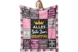 ‎JINMAPLE Jinmaple Geburtstagsgeschenk für Frauen, Geburtstagsgeschenk für Mädchen, Schwester, Freundin, Tochter, Mama, Oma, Lustiges Geschenke für Frauen Geburtstag, Alles Gute Zum Geburtstag Decke 150x130CM