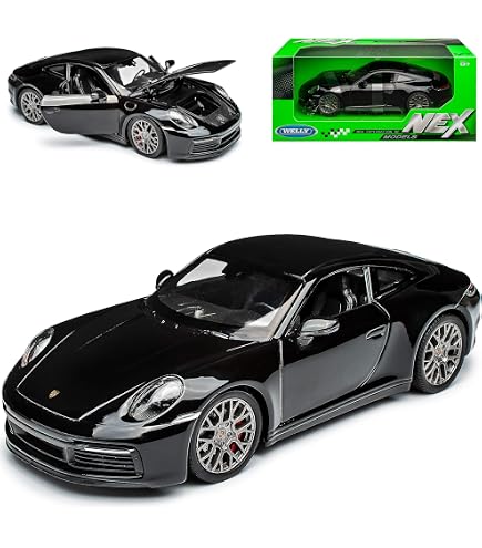 Modèle Réduit Porsche 911 991 Carrera S, Noir, échelle 1/18 Par Welly – Neuf