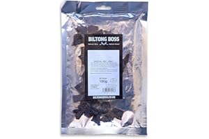 Biltong Boss Original Beef Jerky, Lean Cuts, Air-Dried, Ready To Eat Flavoured Meat High Protein Snack, Suitable For Gluten-Free, Paleo, Keto, Atkins Diets & Post-Workout, Low Sugar & Carbs 100g