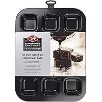 Tala Performance, 12 Cup Square Mini Brownie Cake Pan, Professional Gauge Carbon Steel with Eclipse Premium Non-Stick Coating