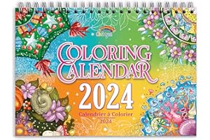 Calendario da colorare 2024 di Colorya - Calendario mensile da parete in A4 2024-2024, Calendario da appendere - Calendario da colorare per adulti, Calendario Mandala da colorare, rilegata a spirale