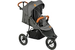 Amababy Swift Jogging Pushchair Stroller. Lightweight Stylish Running Stroller. Airless Tires, Fully Reclining, Locking Front Wheel, Three Wheel Pushchair