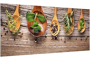 Bilderwelten Spritzschutz Glas - Kräuter und Gewürze - Quer 1:2, HxB: 40cm x 80cm