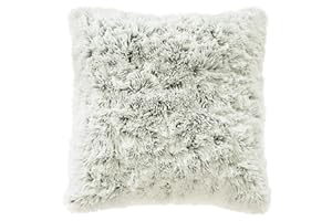 ‎CELINATEX CelinaTex Shetland Dekokissen 60 x 60 cm Creme grau Flokati Optik Zierkissen Langhaar Sofakissen Kunstfell Kissen