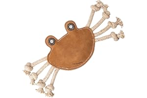 Schnüffelfreunde Hundespielzeug - Zerrspielzeug Curtis - Krabbe mit Zerrseilen - Spielzeug für Hunde aus Leder