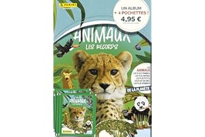 Panini Monde des Animaux-Les Records Album + 4 tasche, 004625SPCFGD