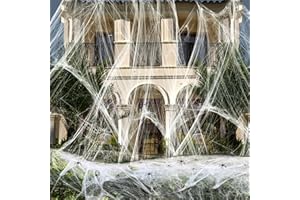 obqo Cover 3000 Square Feet 500g Halloween Spider Web Stretchable Cobweb with 60 pcs Small Spiders Halloween Indoor Outdoor Decorations