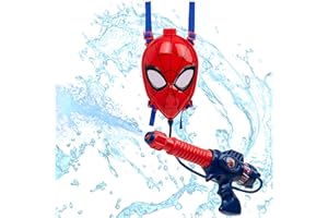 SAMBRO Marvel Water Gun Backpack Spiderman Toys Marvel Gifts for Boys (Red/Blue Spiderman)