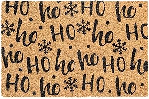 Nicola Spring Christmas Door Mat - 60 x 40cm - Ho Ho Ho - Pack of 1 - Indoor Outdoor Coir Doormat Xmas Decor Holiday Season Decorative Front Scraper Rug Floor Mat