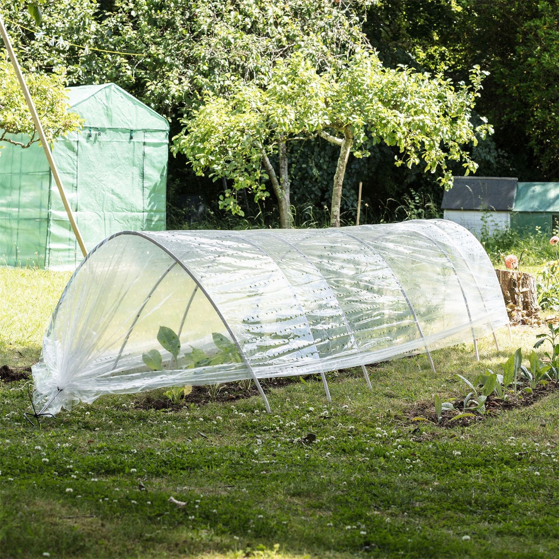 1x 5 Metre Clear Vegetable Fruit Polytunnel Grow Tunnel Steel Frame