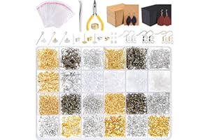 ‎CHRORINE CHRORINE 2940 Pcs Schmuck Basteln Zubehör Ohrringherstellung Kit ohrringe Ohrhaken Biegeringe für die Herstellung und Reparatur von Ohrringen Armband DIY