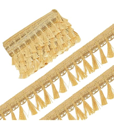 Ruban à Franges En Jute 5m X 32mm - Dentelle Naturelle Pour Couture, Déco DIY - GORGECRAFT