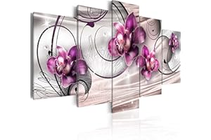 CUADROS B&D XXL murando - Tableau Décoration 200x100 cm 5 Parties - Impression sur Toile Cadre en Bois Salon Chambre Déco Murale Tableaux Maison Bureau Cuisine - Fleur Artistique 020110-147